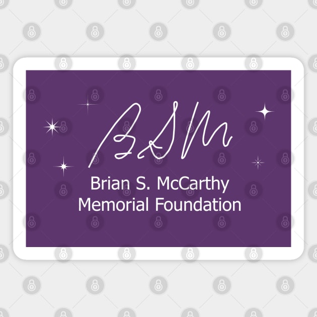 BSM Foundation White Logo on Purple Magnet by Brian S McCarthy Memorial Foundation
